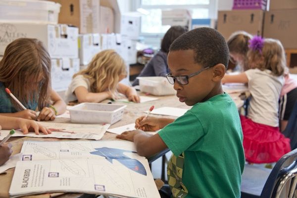 Children studying